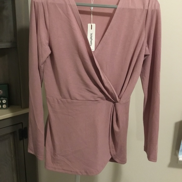NWT Womens Medium Dusty Rose Pink Top - Picture 2 of 2